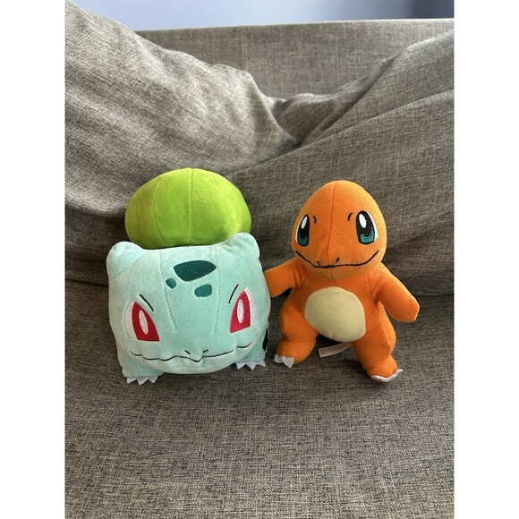 Pokémon Lot Of 2 8” Plush Charmander & Bulbasaur - Picture 1 of 6